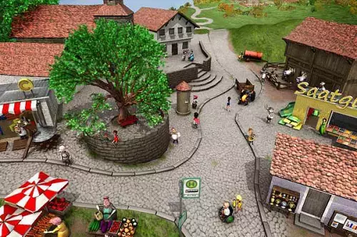 Marktplatz mit verschiedenen Ständen